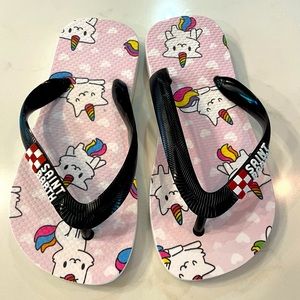NWOT MC2 Saint Barth Girls Caticorn printed flip flops